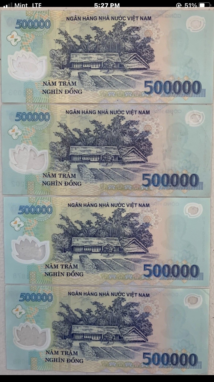Vietnamese Dong 10 Million Uncirculated 20 x 500K – Authentic VND BankNotes….