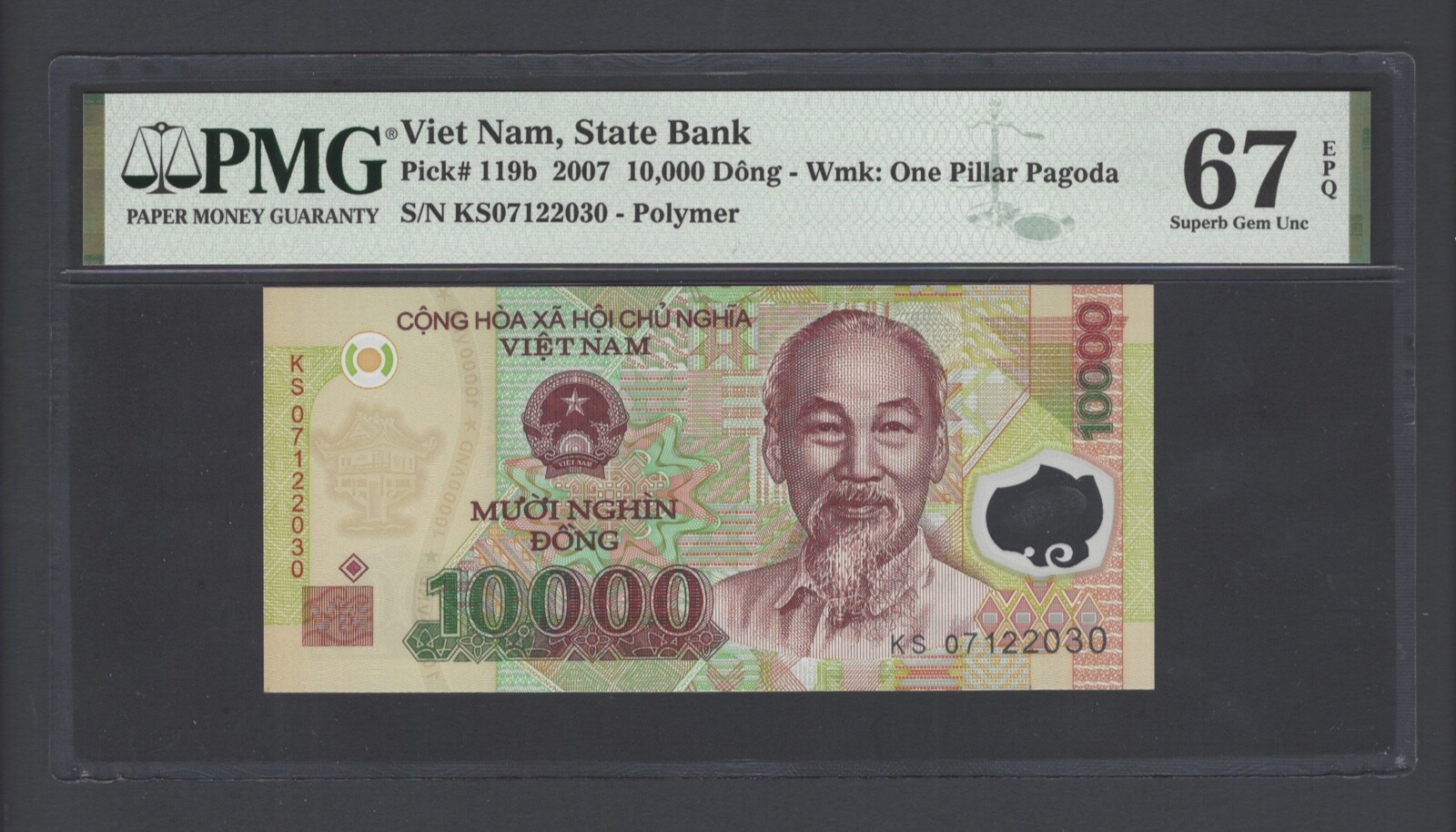 Viet Nam 10000 Dong 2007 P119b Uncirculated Grade 67