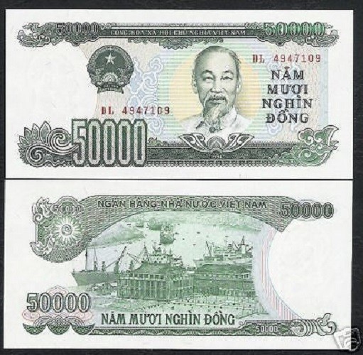 VIETNAM 50000 50,000 DONG P-116 1994 SHIPS DOCK HCM UNC CURRENCY MONEY BANK NOTE