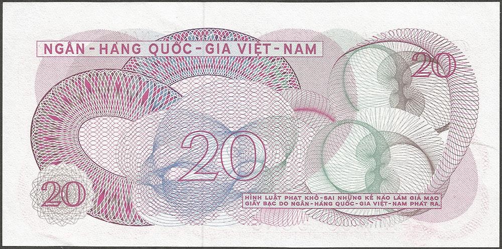 1969 Long-Gone “SOUTH VIETNAM” Choice CRISP UNCIRCULATED War Time “20 DONG” Note