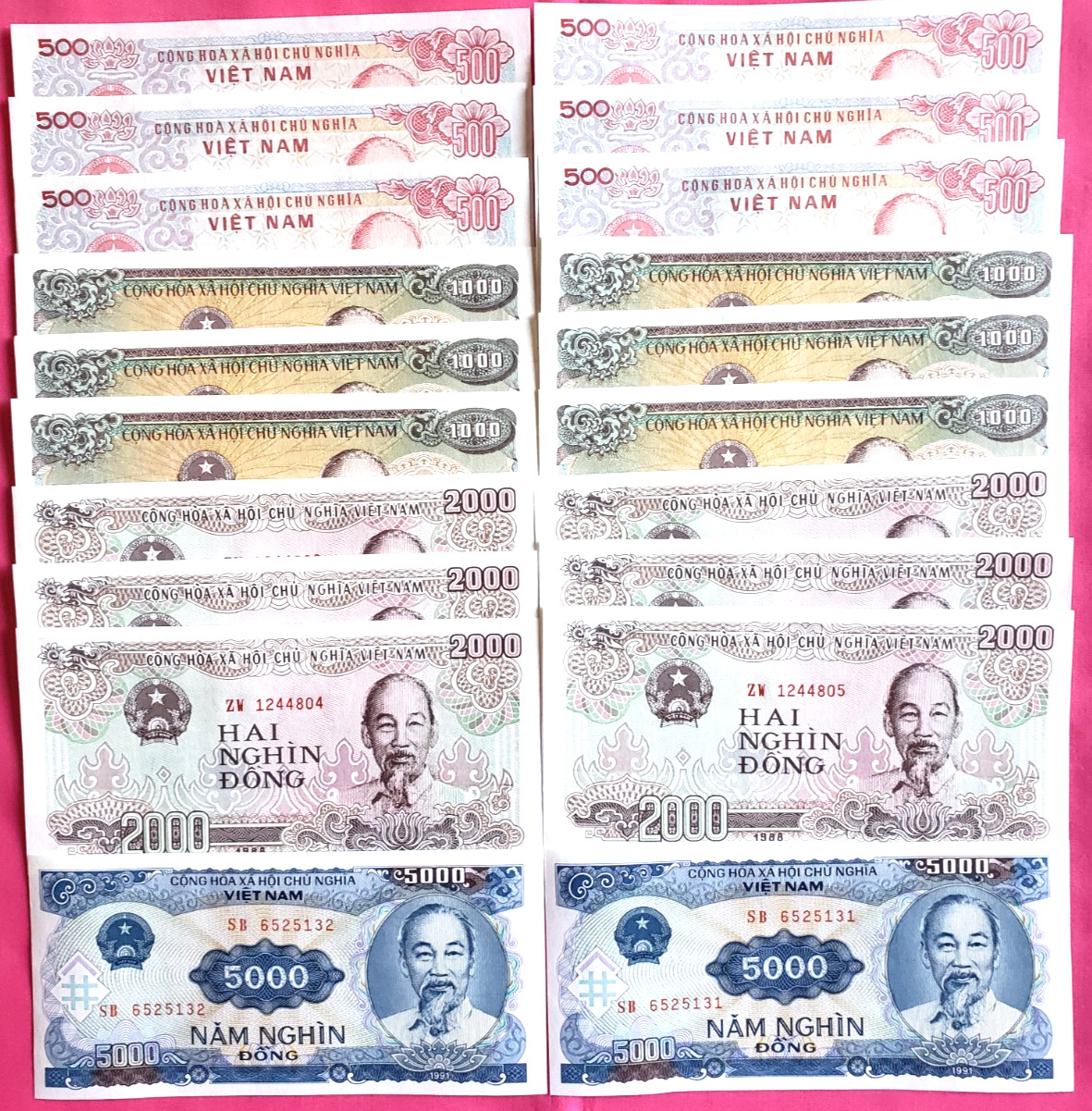 Viet Nam Money Dong 20 PCS Set 4 Denominations Vietnamese Money Dong