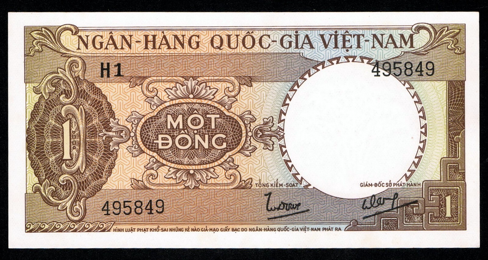 VIET NAM – 1 DONG 1964 UNC P 15a