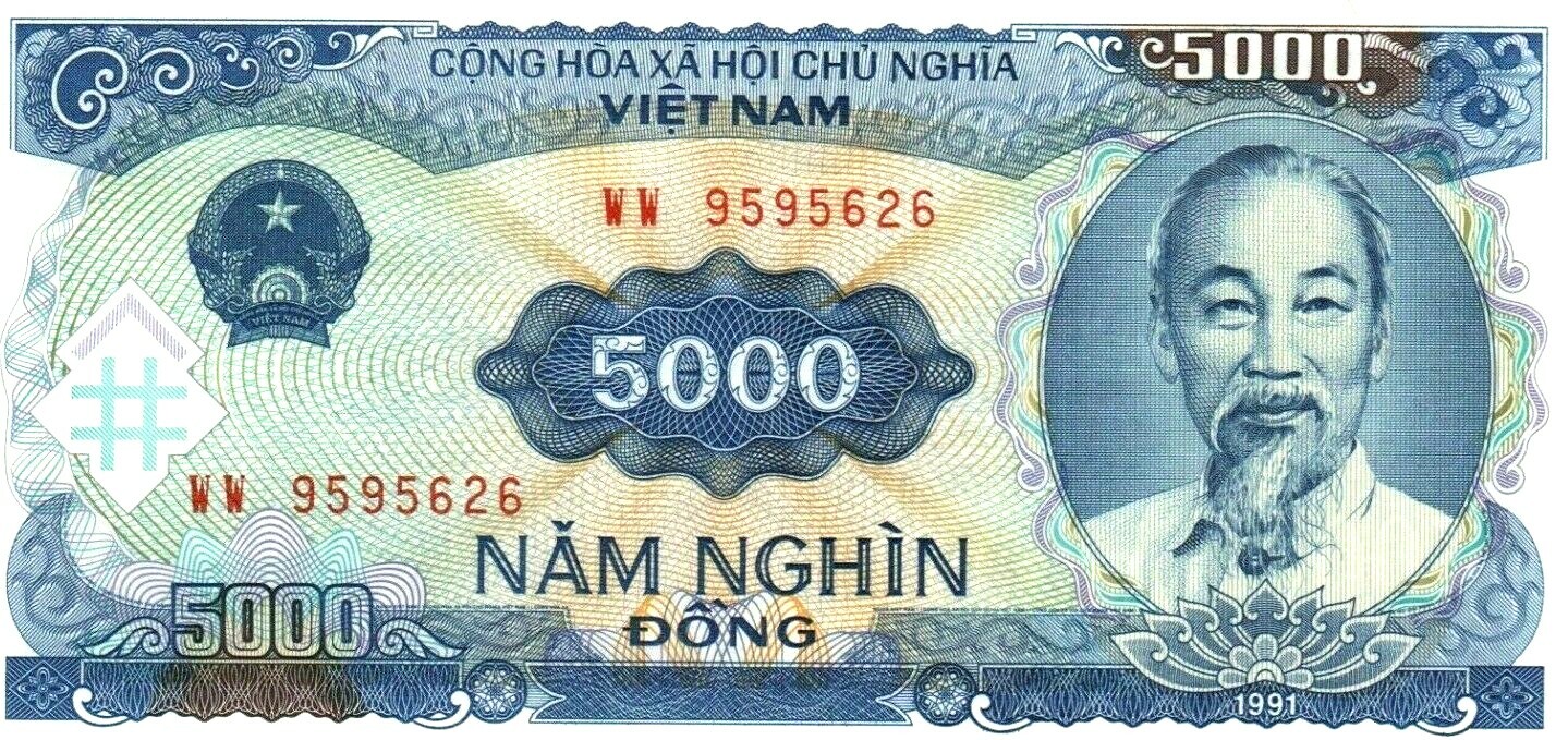5000 Vietnam Dong Banknote Bundle 1991 P-108 UNC USA Fast Free Ship