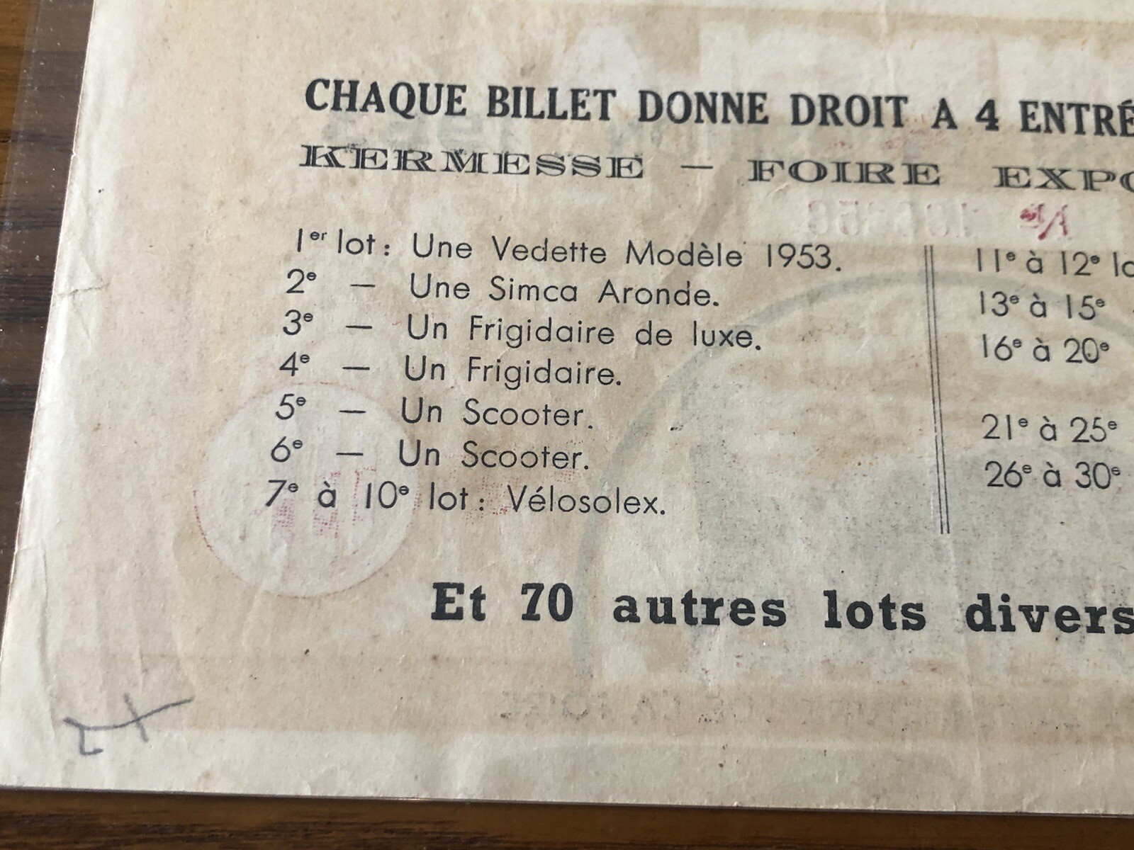 Lottery Tombola Indochine 10 Piastres 1953 Original Vintage Very Rare_LDP Shop.