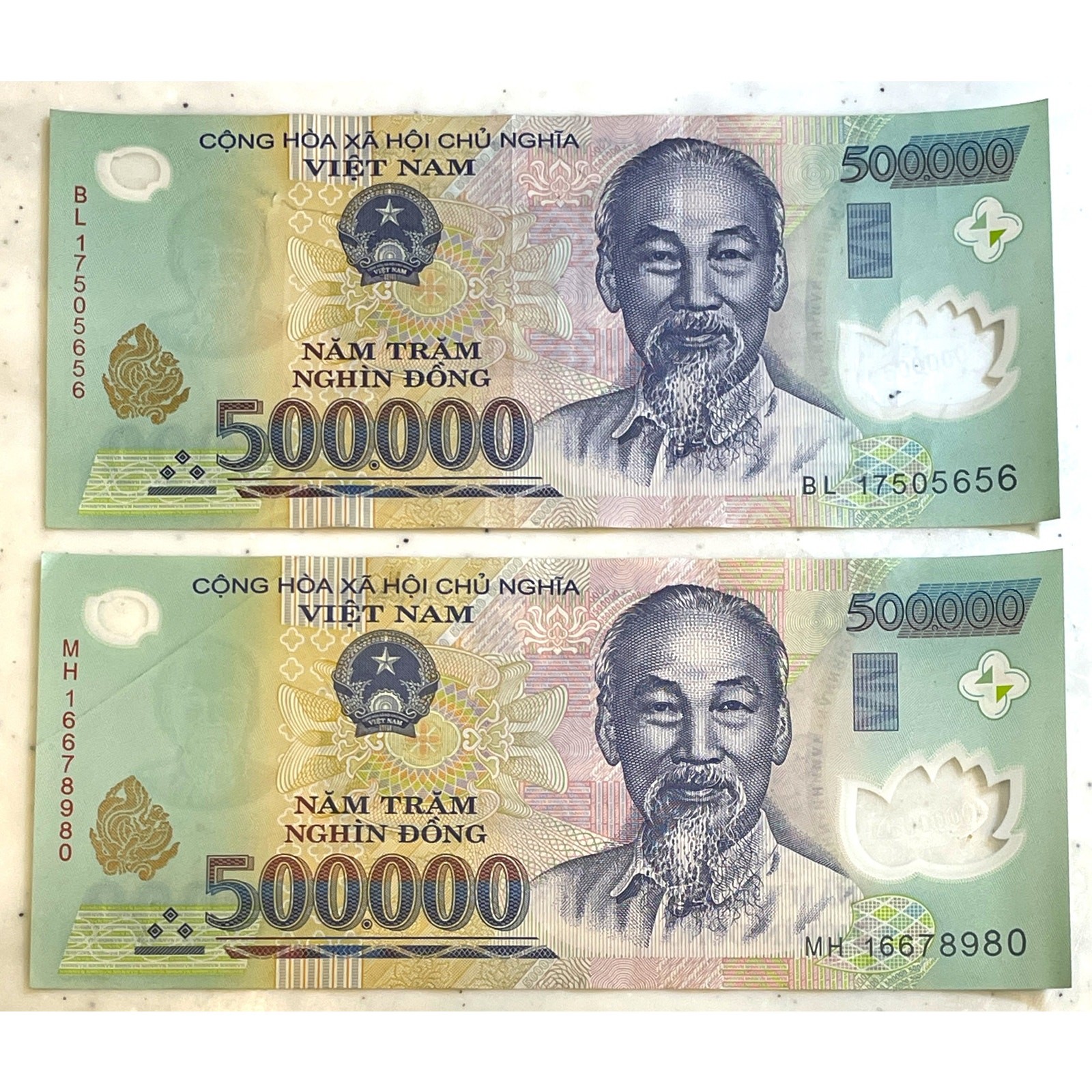 2 Million – 4 x 500,000 VND Vietnamese Dong Polymer Banknote 2,000,000 2M