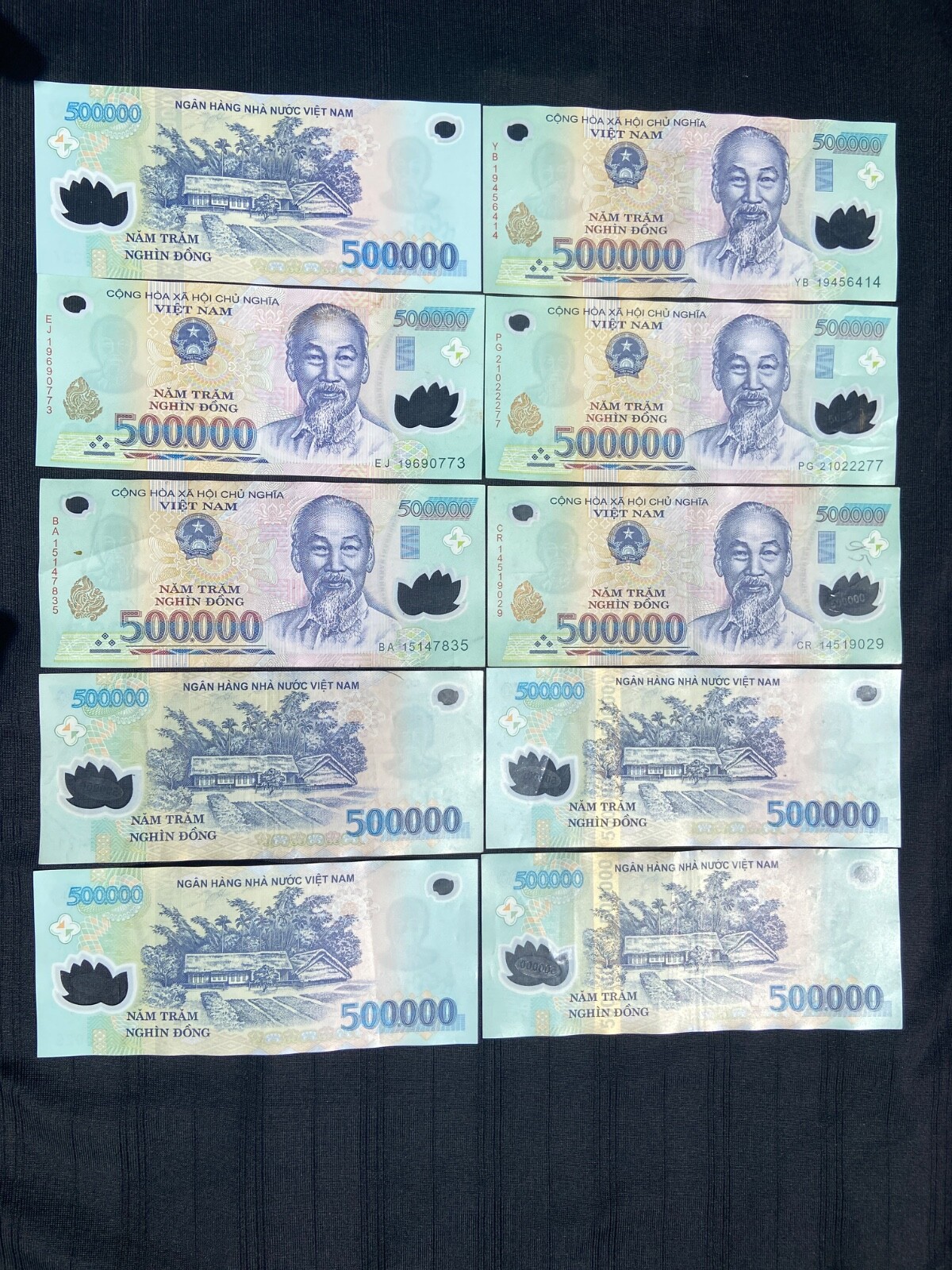 5 MILLION VIETNAM DONG (10) TEN 500,000 VND CURRENCY BANKNOTES | FAST SHIPPING