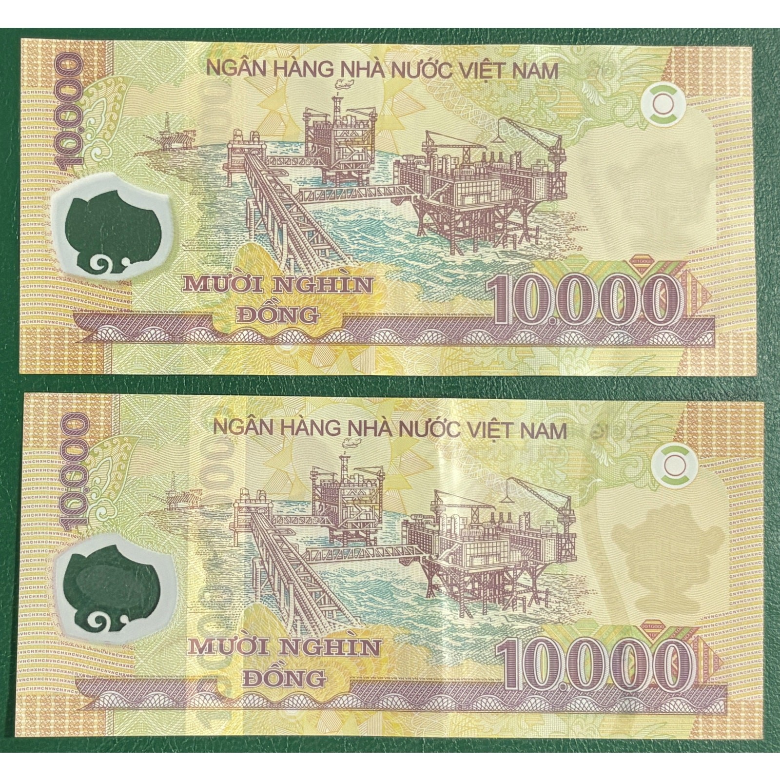 2 x VIETNAM 10000 Dong Circulated Polymer Banknotes VND 10,000 10K 20,000