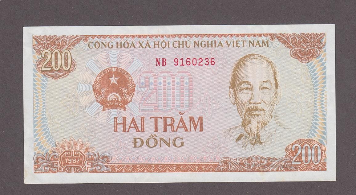 Vietnam 200 Dong Banknote P-100 ND 1987 UNC
