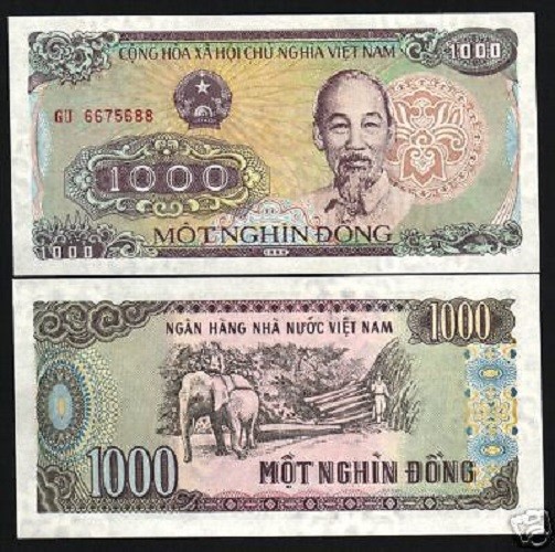 VIETNAM 1000 DONG P-106 1988 x 1 Pcs HO CHI MINH ELEPHANT UNC MONEY VND BANKNOTE
