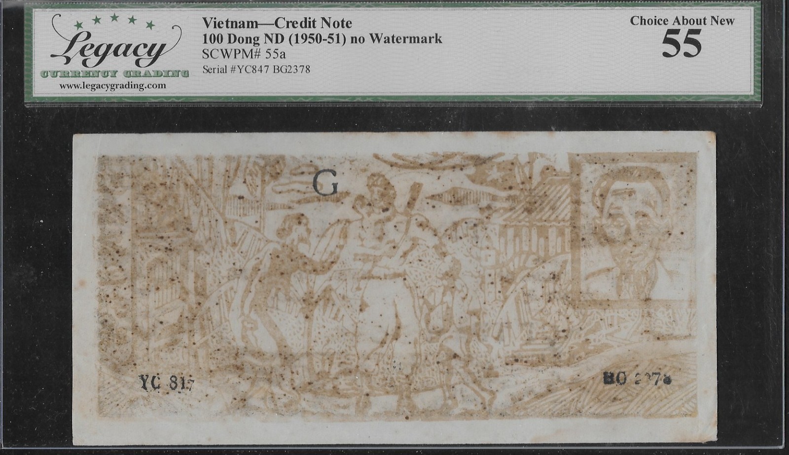 Vietnam P-55a 100 Dong 1950-51 Tin Phieu “Credit Note” LCG 55