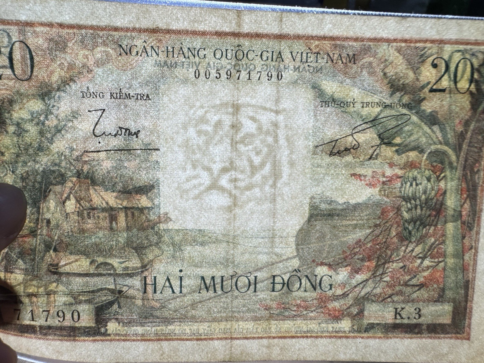 South Viet Nam Banknotes 20 Dong 1956 P-4a XF_LDP Shop.