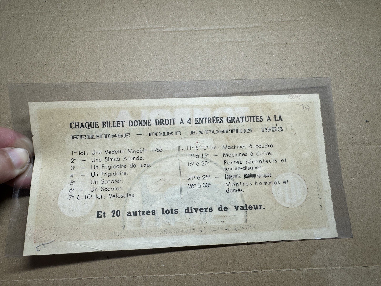 Lottery Tombola Indochine 10 Piastres 1953 Original Vintage Very Rare_LDP Shop.