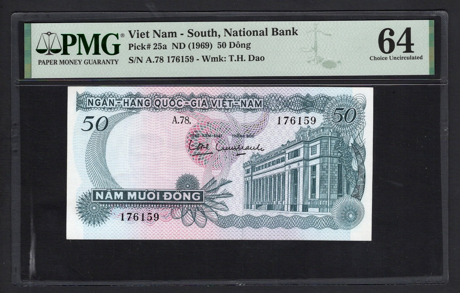 South Vietnam 50 Dong ND(1969) P25a Uncirculated Grade 64