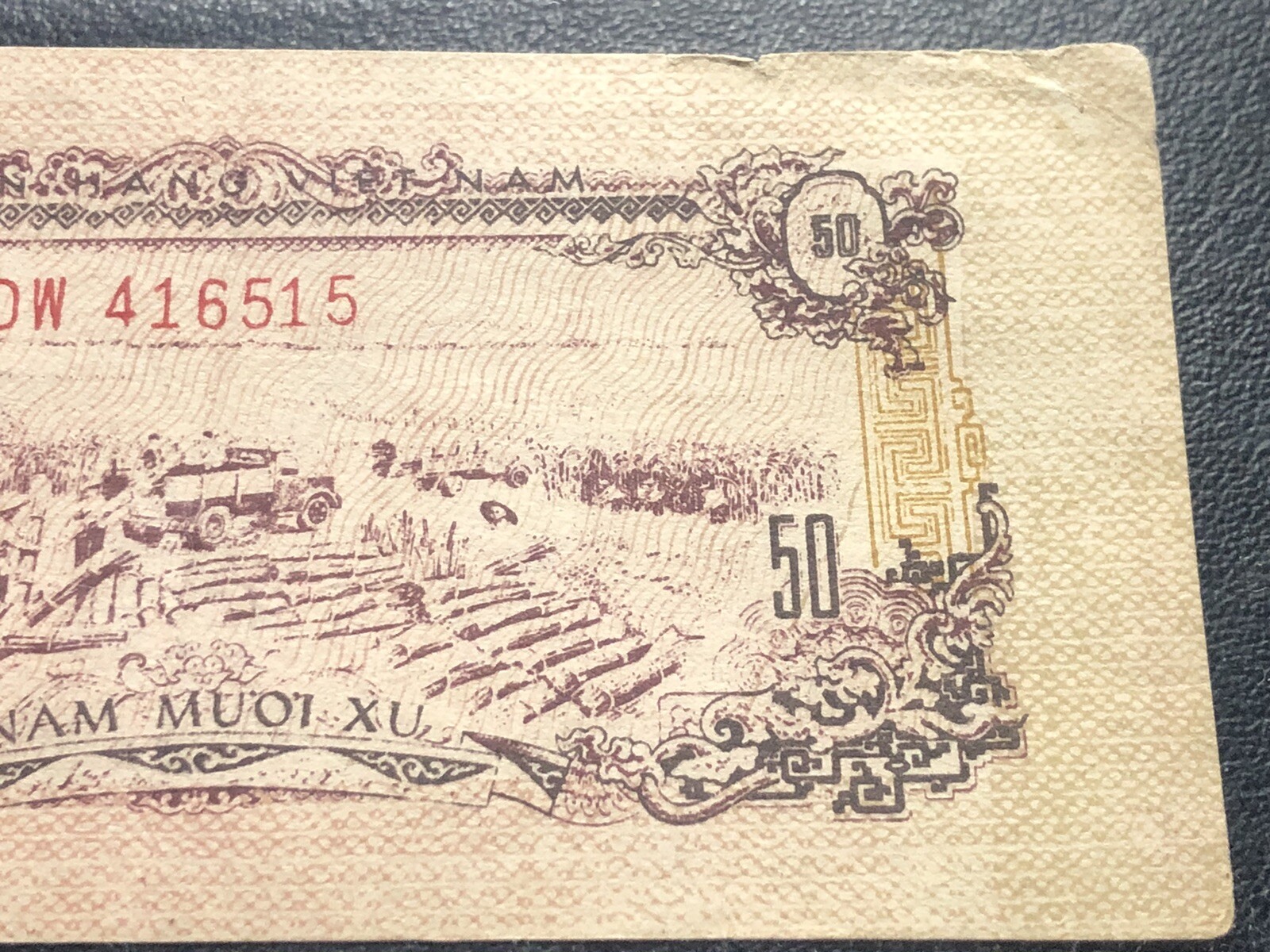 Old Counterfeit Banknotes 50 Cents(Xu) 1966 Original Vintage Very Rare_LDP Shop.