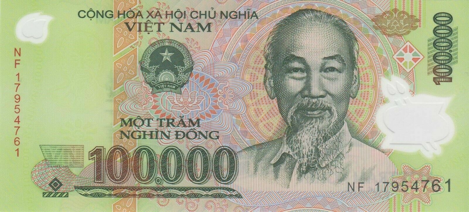 100000 Vietnamese Dong Uncirculated Bank Note for Collectors MINT USA Fast Ship