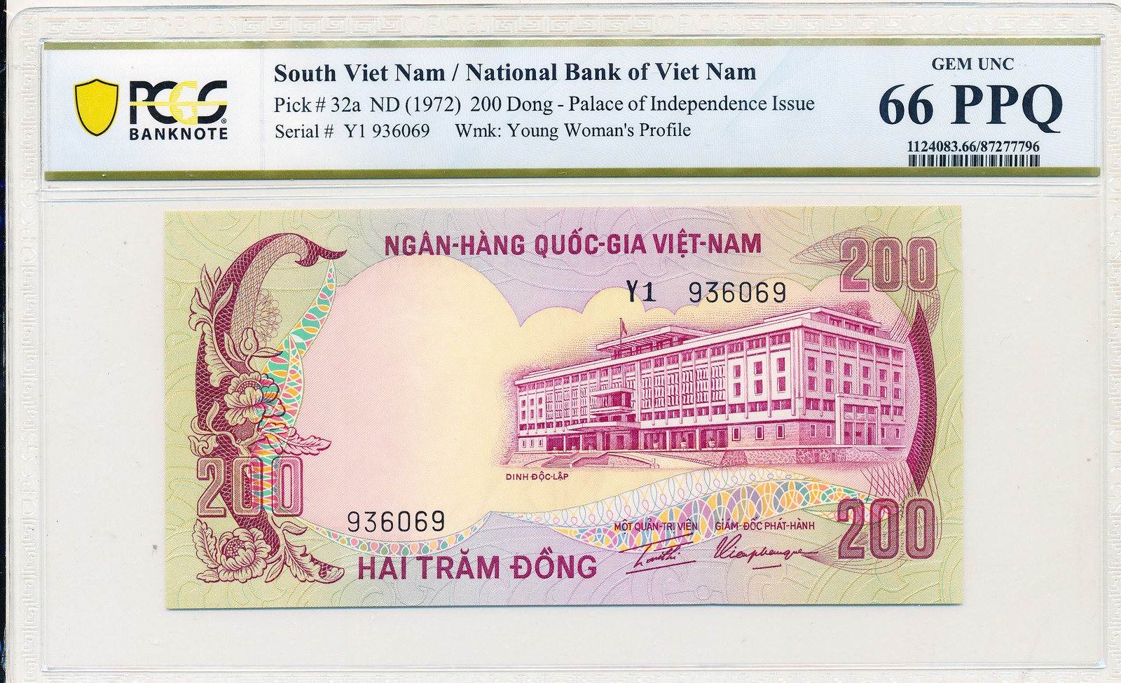 National Bank Viet Nam 200 Dong ND(1972) PCGS 66PPQ