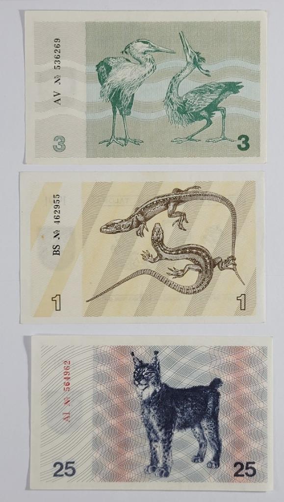 1-3-25 Talonas 1991 Lithuania 3 pc lot AU/Unc