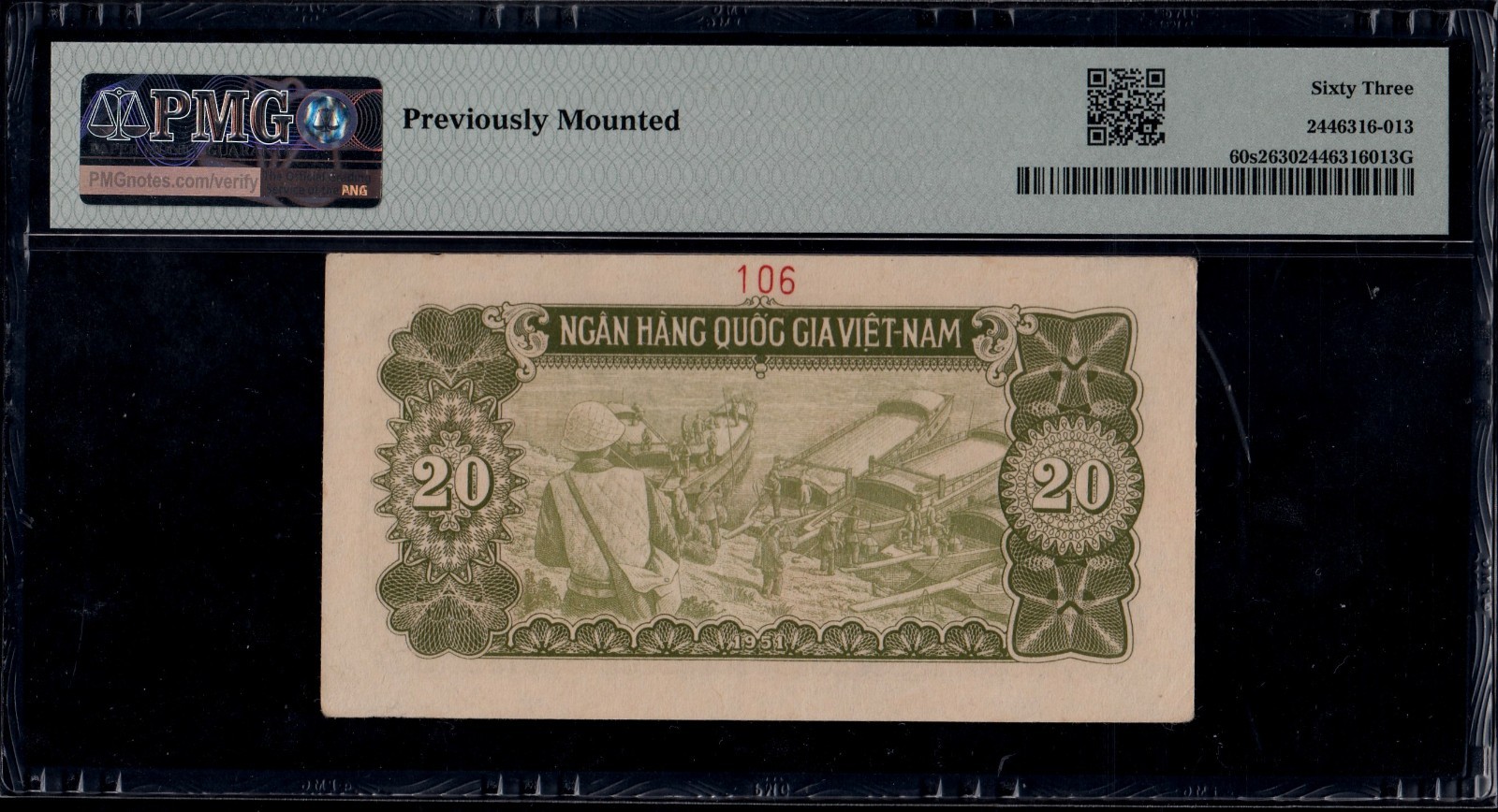 Vietnam 20 Dong 1951 Specimen P60s2 PMG63
