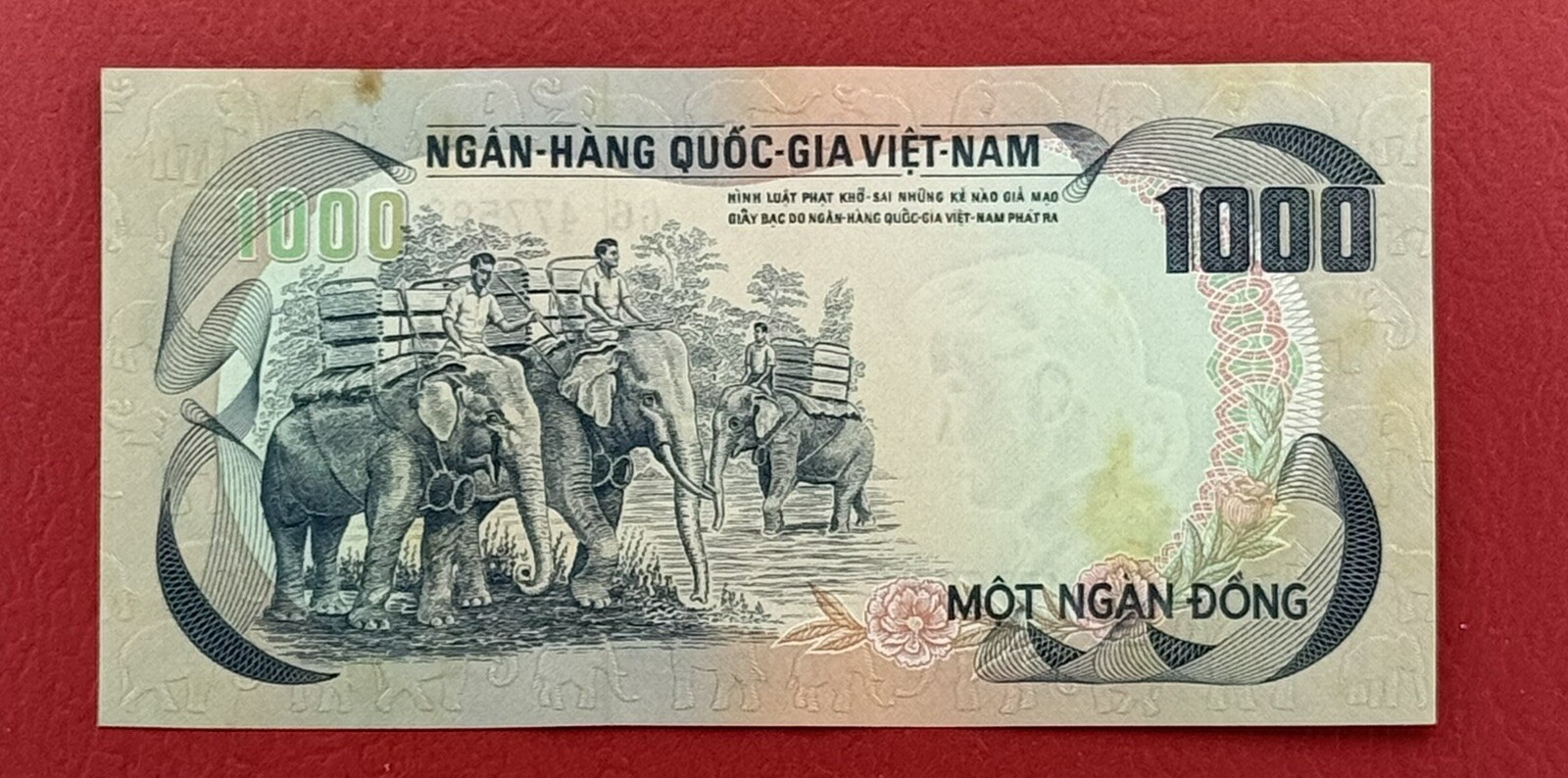 VIETNAM SOUTH 1000 Dong 1972 Pick# 34a XF-AUNC. #PL3020