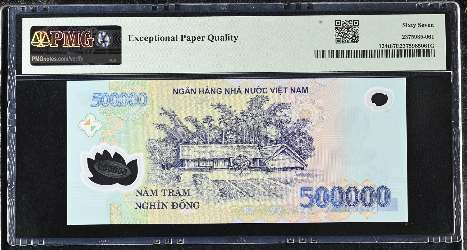 Vietnam Polymer 500.000 dong 2022 solid’s 8 – Gem UNC PMG 67