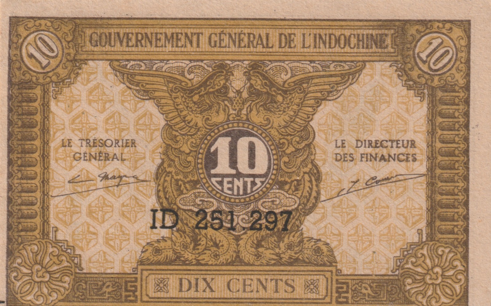 French Indochina 1942 10 Cents Uncirculated Banknote Pick 89a Bargain Bin