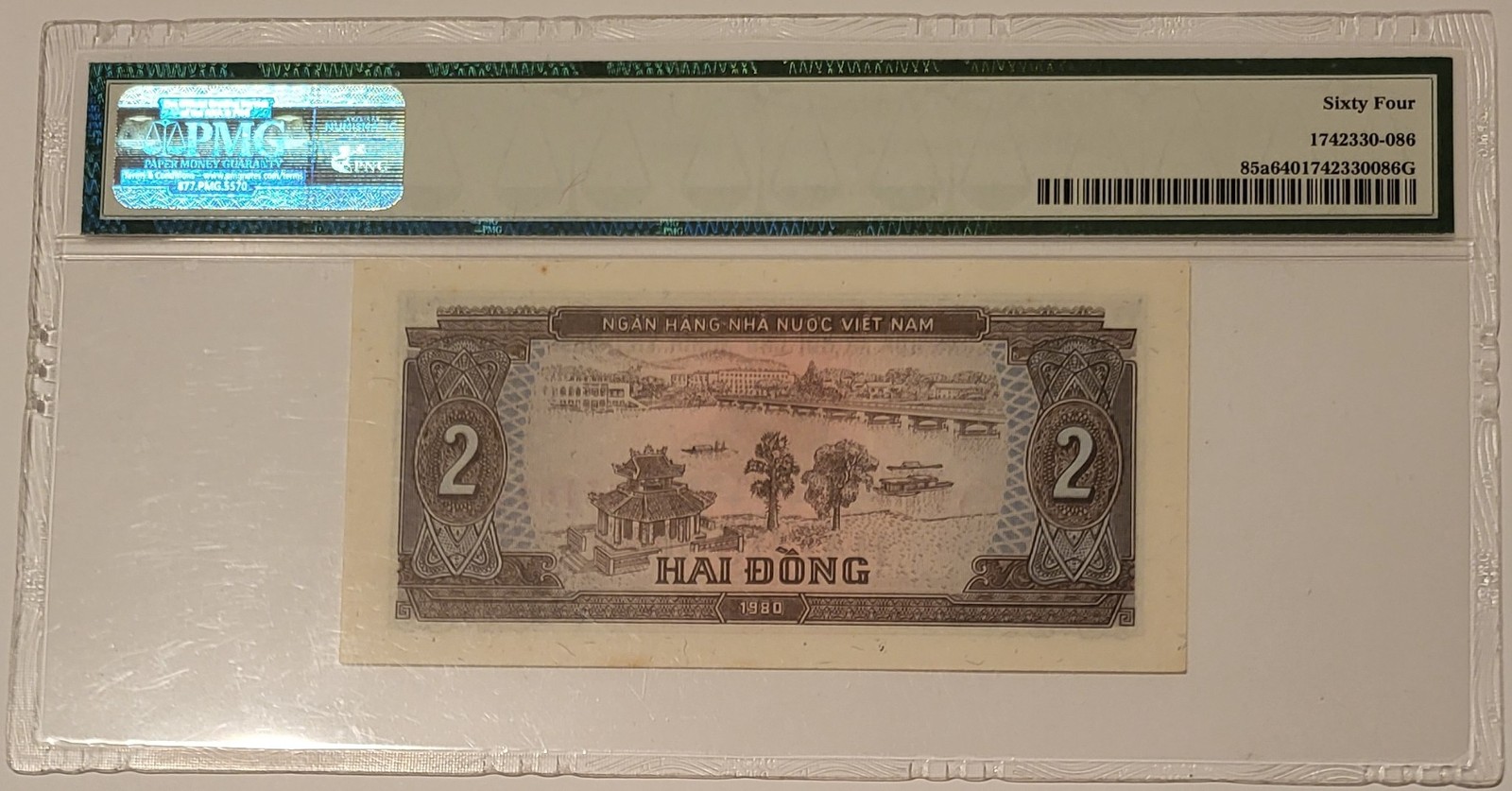Vietnam 1981 2 Dong Bank Note Choice Unc 64 PMG
