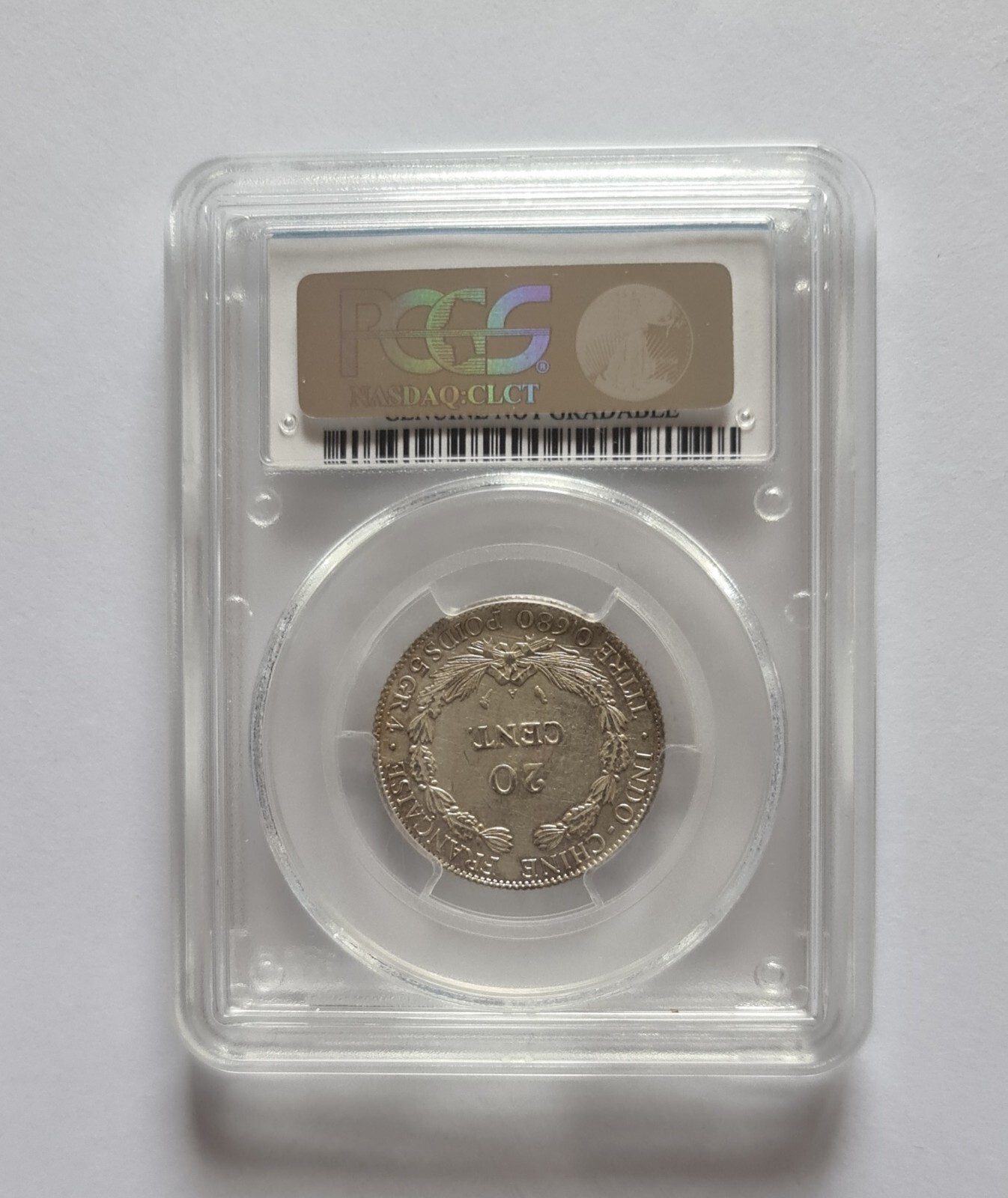 PCGS 1923-A 20 CENT FRENCH INDO CHINA GENUINE COIN…NICE !!!!