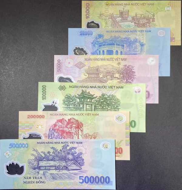 Set 6 Vietnam 10000 20000 50000 100000 200000 500000 Dong P 119-124 UNC Banknote