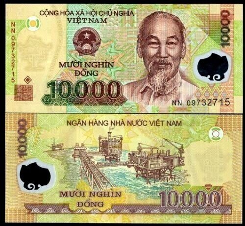 Vietnam 10,000 DONG P-119 2009 NN “Replacement” Oil Rig Polymer UNC Vietnamese