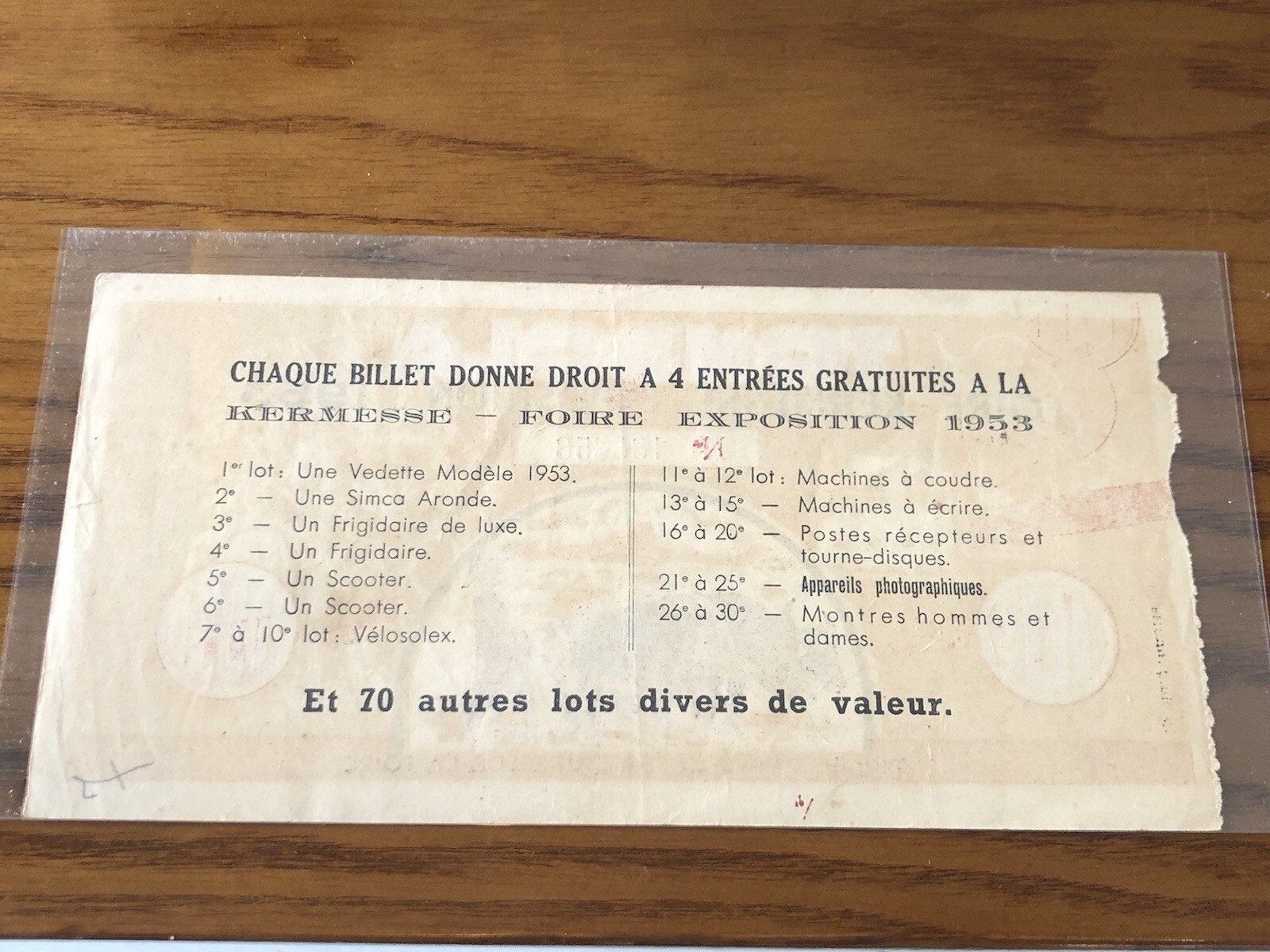 Lottery Tombola Indochine 10 Piastres 1953 Original Vintage Very Rare_LDP Shop.