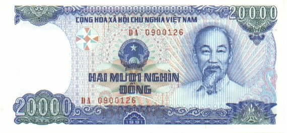 VIETNAM 1991 20,000 Dong; Pick 110a, B338a. Uncirculated.