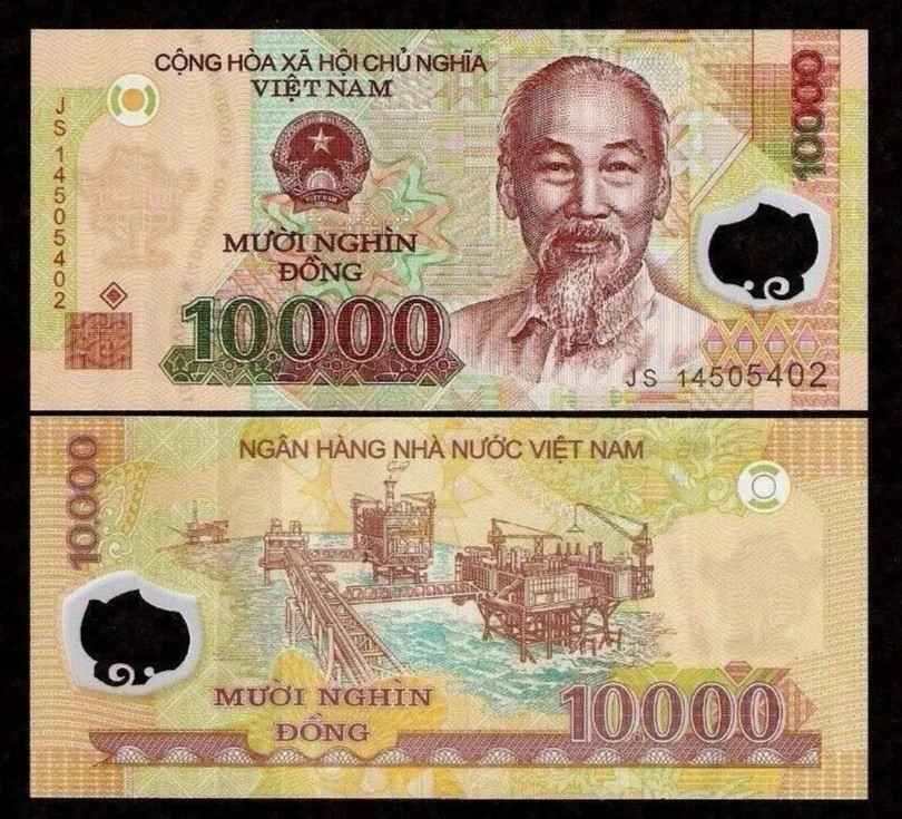 VIETNAM 10000 DONG P-119 2014 x 1 POLYMER UNC OIL RIG HO CHI MINH VND BANKNOTE