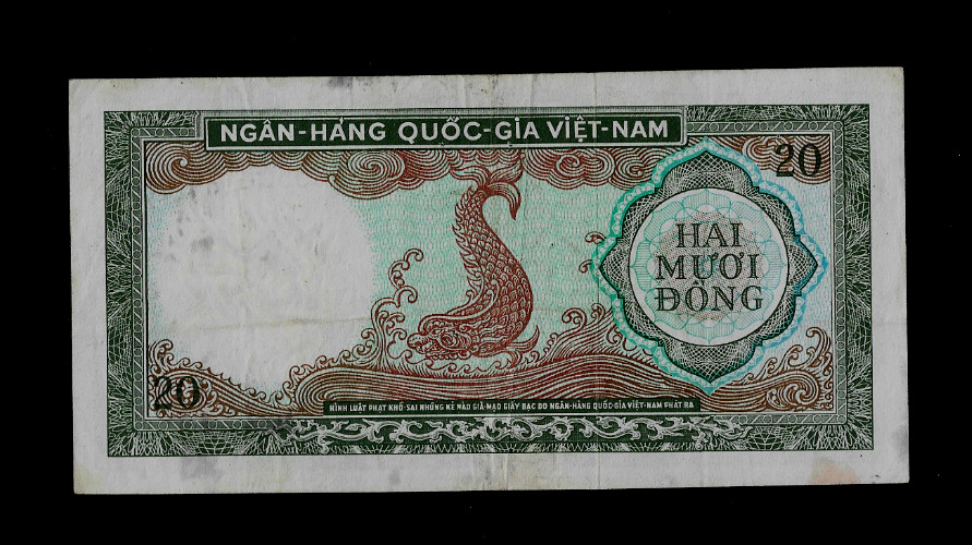 SOUTH VIET NAM ( 1 ) BANK NOTE 20 DONG ND (1964) P 16 VERY FINE PLUS