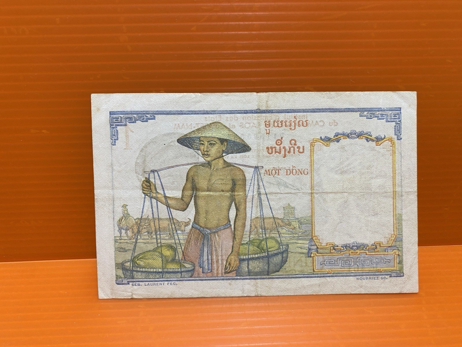 Banque De Indochina Laos Vietnam Cambodia Vintage Banknote Use 1953 FreeShipping