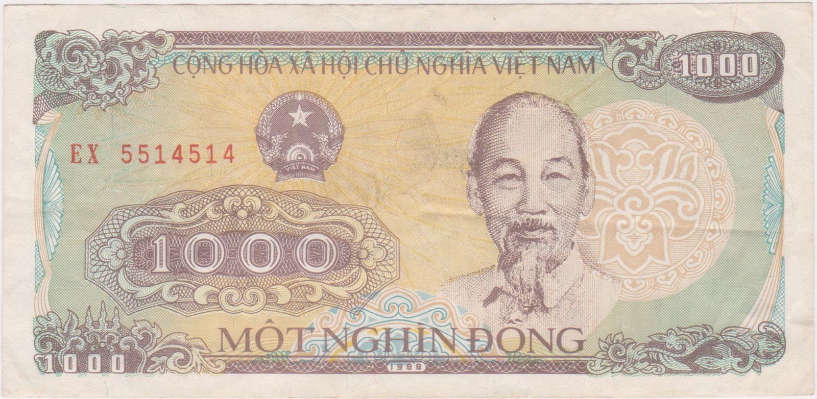 (N89-84) 1989 Vietnam 1000 Dong bank note (CI)
