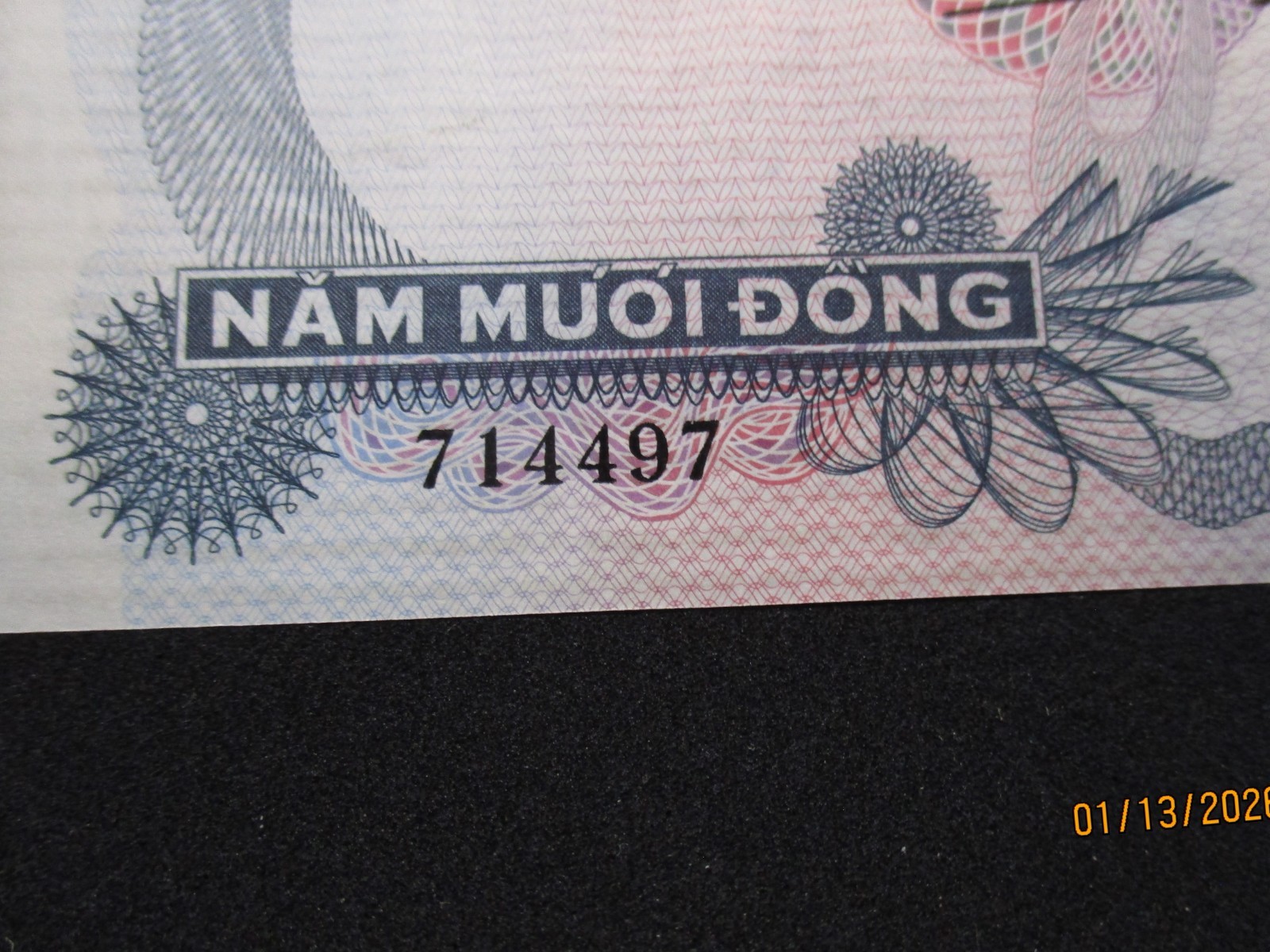 1960’S VIET-NAM NAM MOUI DONG 50 BANK NOTE LOT of (4) in SEQUENCE 71497-714500