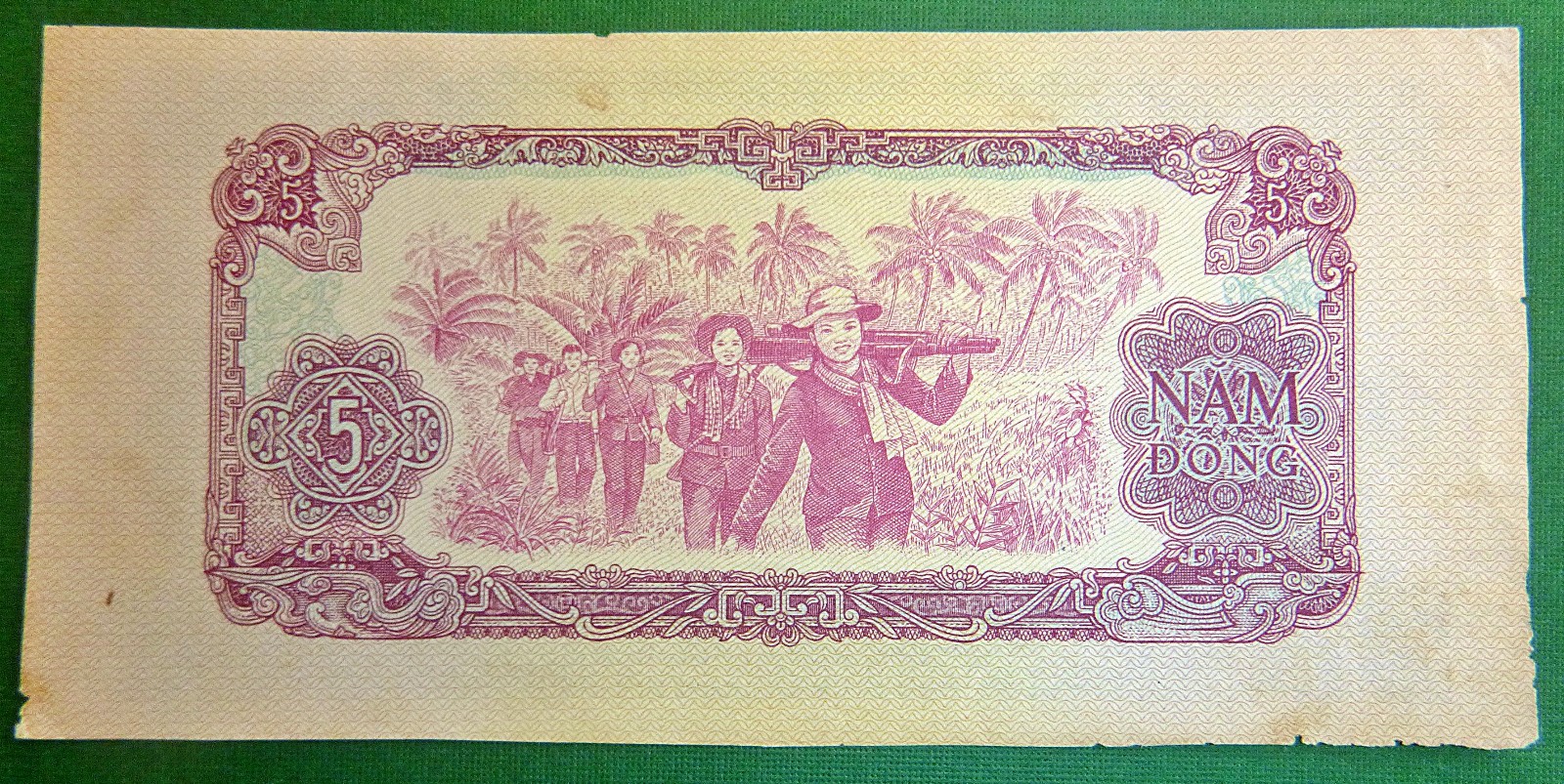 5 DONG NOTE – VC, NLF – US CAPTURED 1970 CAMBODIA INVASION – VIETNAM WAR – E.193