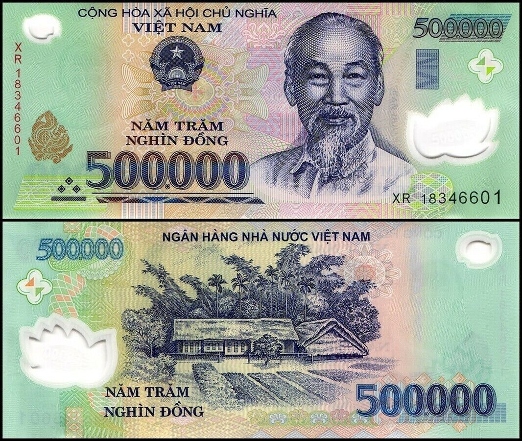 500,000 x 2 = 1,000,000 VIETNAMESE DONG | 500K VIETNAM BANKNOTES | ONE 1 MILLION