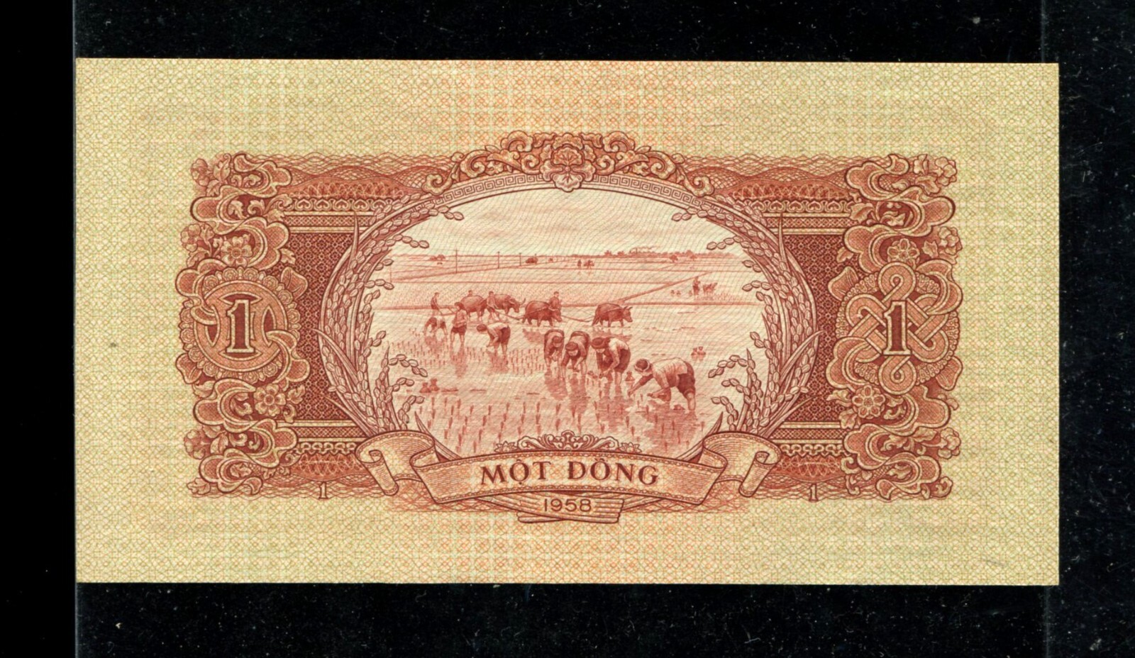 NORTH VIETNAM P-71a, 1 Dong banknote 1958 in Gem Crisp Unc condition