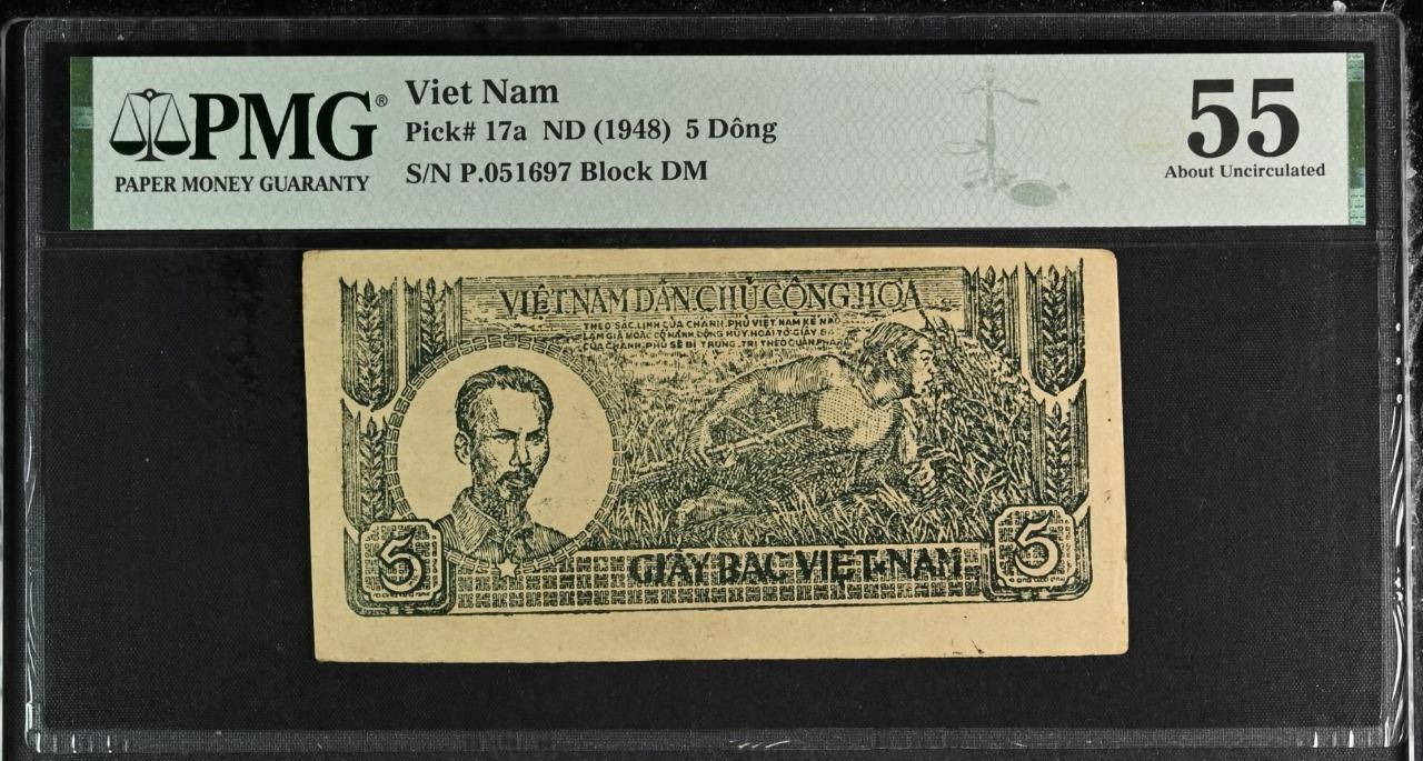 Vietnam P-17a 5 Dong 1948 PMG 55