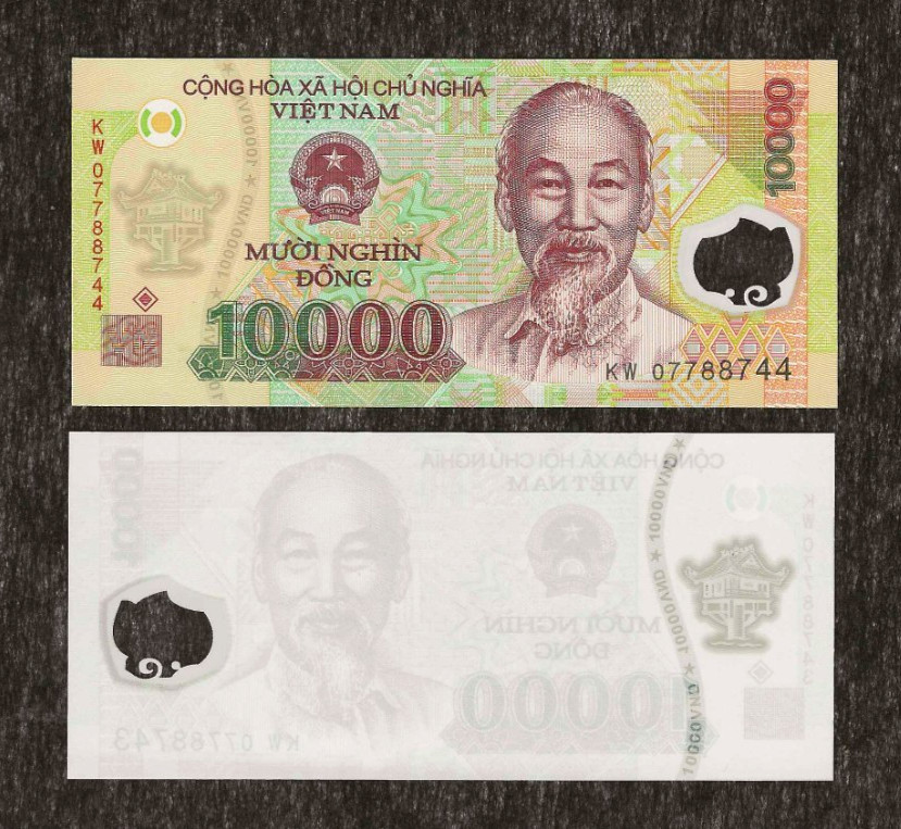 VIETNAM 10000 DONG P-119 2007 x 1 Pcs ERROR POLYMER UNC HO CHI MINH VND BANKNOTE