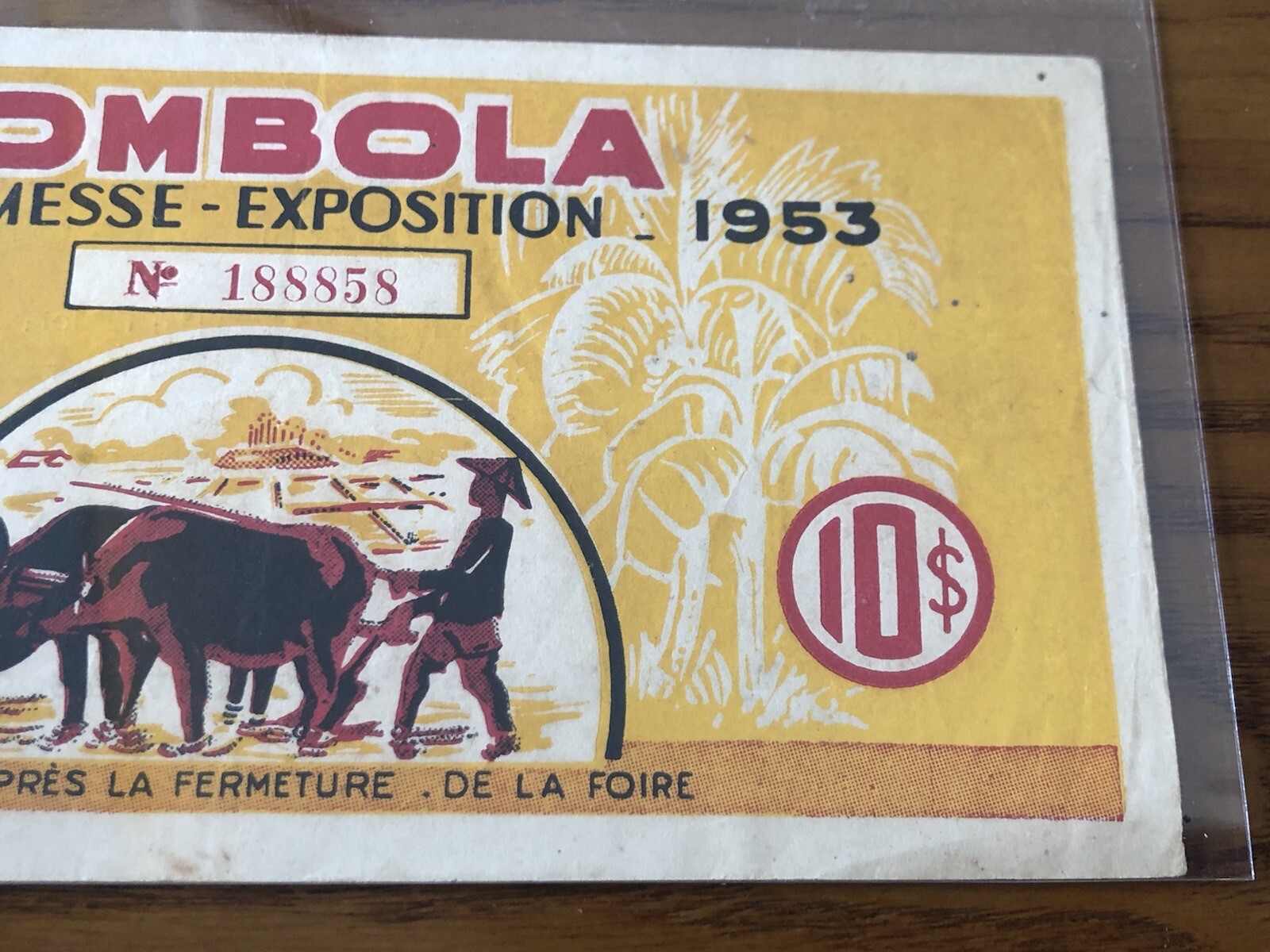 Lottery Tombola Indochine 10 Piastres 1953 Original Vintage Very Rare_LDP Shop.
