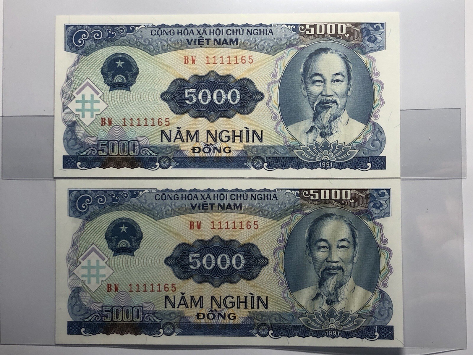 Duplicate Binary Serie Number Error 5000 Đồng 1991 Gem UNC Rare_LDP Shop.