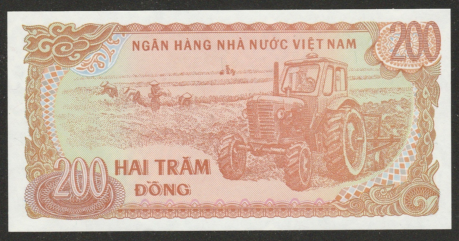 1987 VIETNAM 200 DONG NOTE UNC