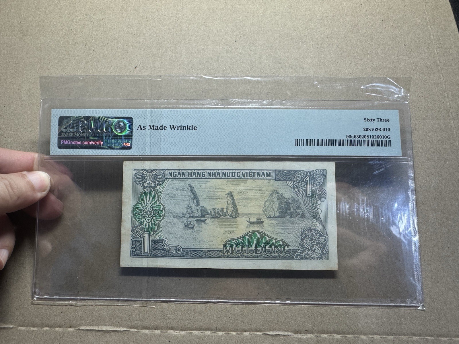 Error Banknotes As Made Wrinkle 1 Đồng 1985 PMG-63 Rare_LDP.
