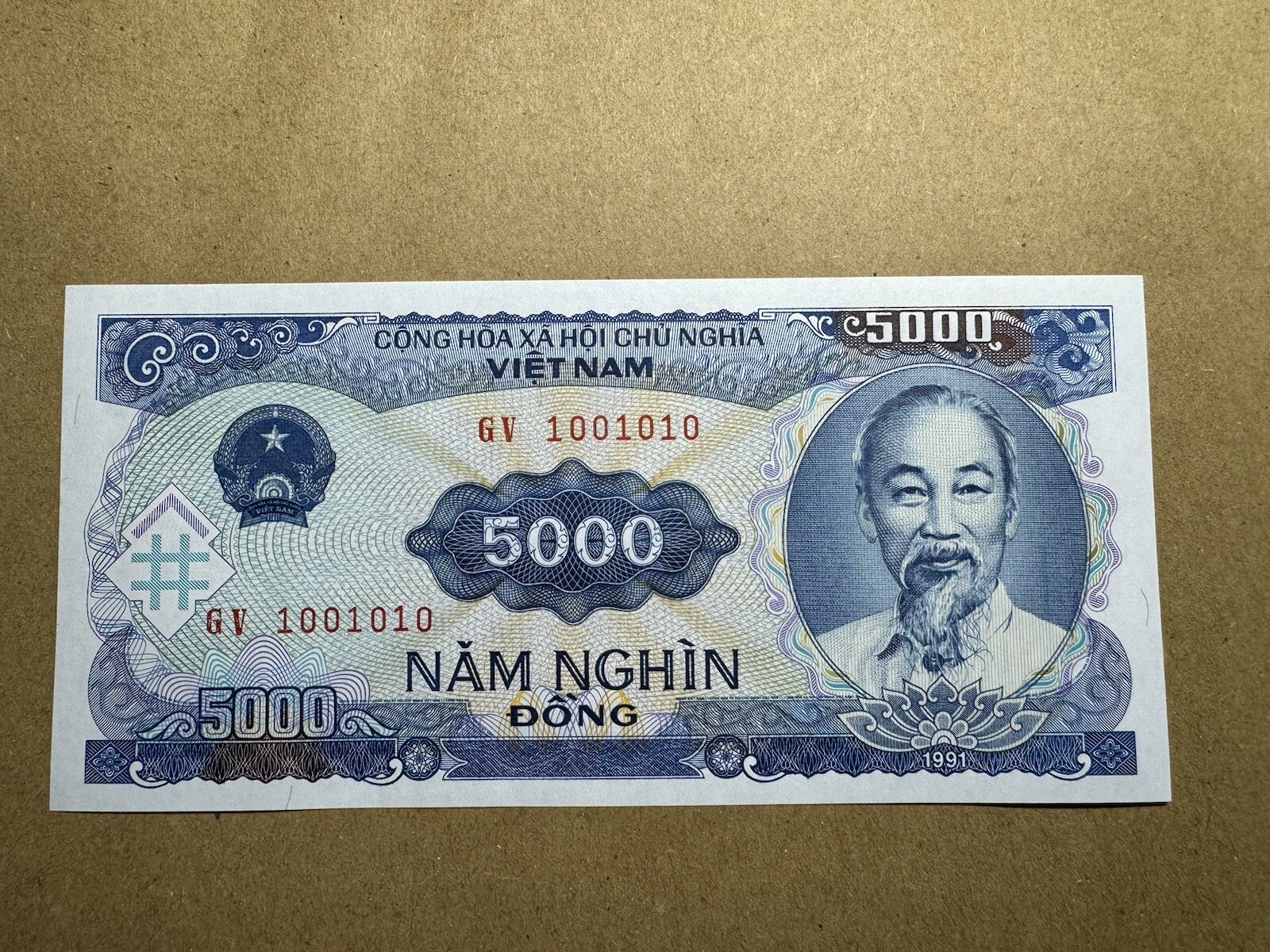 Vietnam 5000 Dong Serie Binary 0-1 1001010 1991 P-108 UNC_LDP Shop.