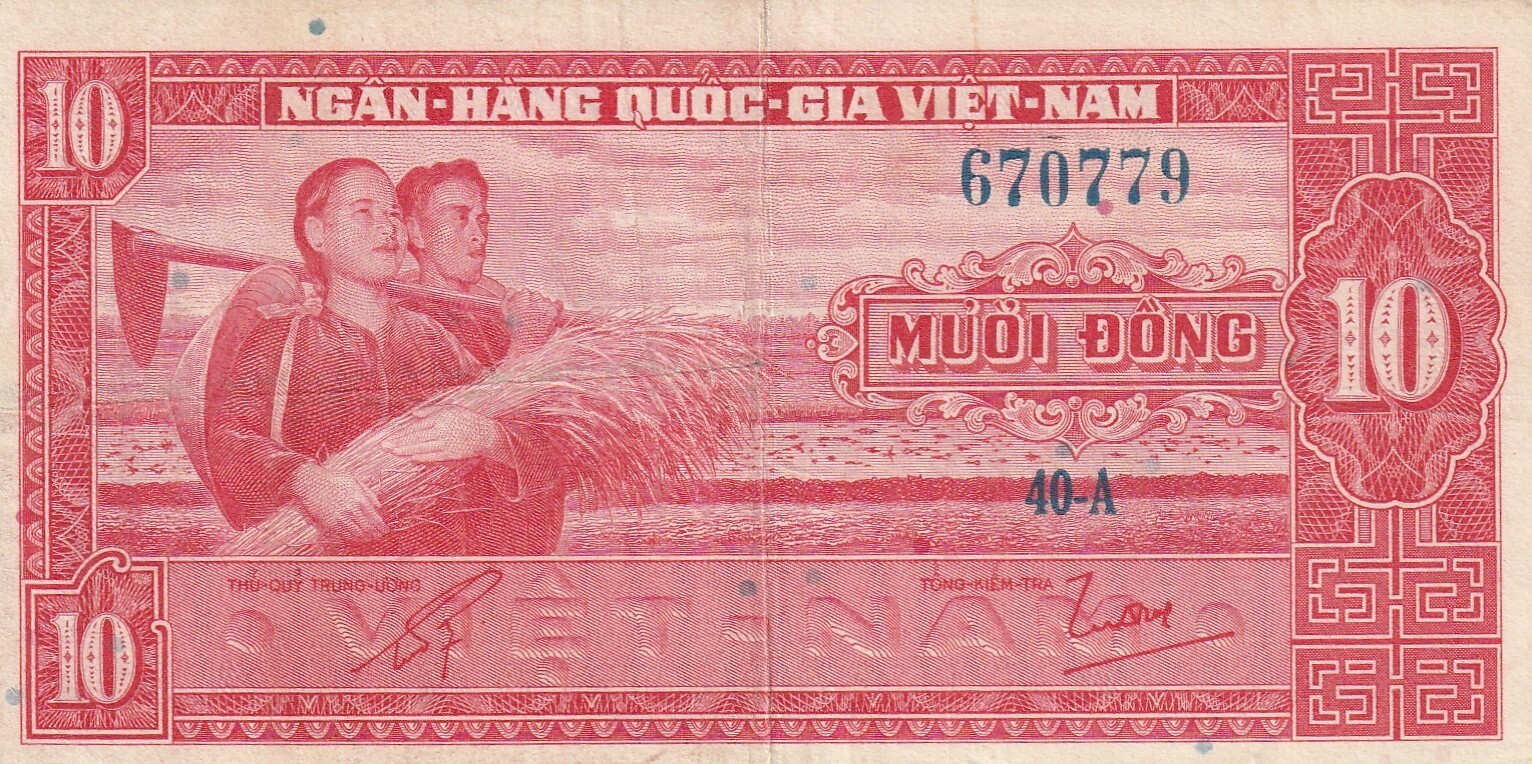 Vietnam 1962 10 Dong Circulated Banknote Pick 5a Bargain Bin
