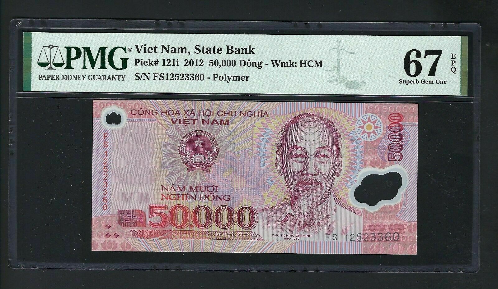 Viet Nam 50000 Dong 2012 P121i Uncirculated Grade 67