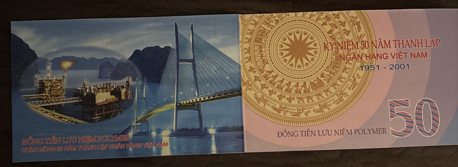 Vietnam 50 Dong P-118 1951-2001 Uncirculated Commemorative 50th Anniversary Note
