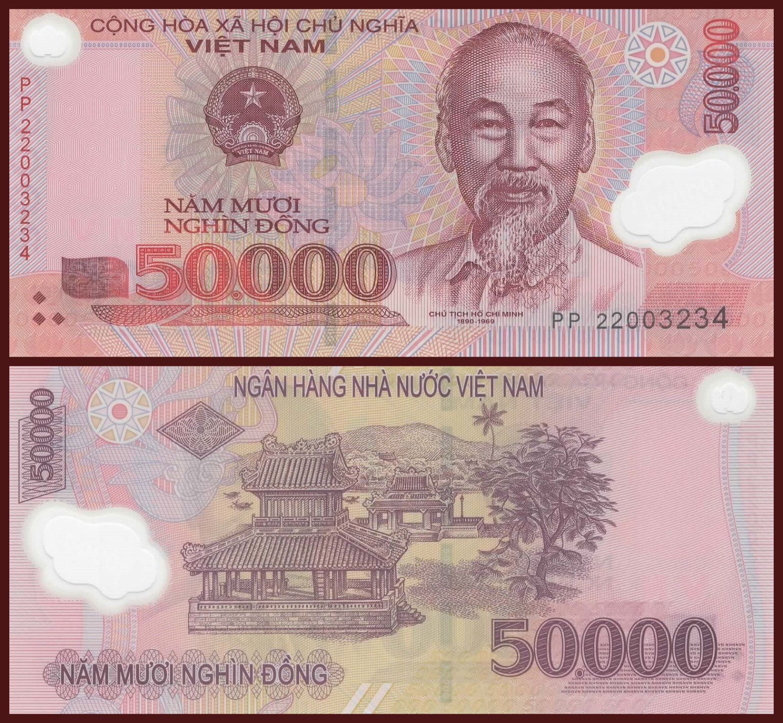 Vietnam 50,000 Dong Polymer Banknote Uncirculated World Inflation Currency